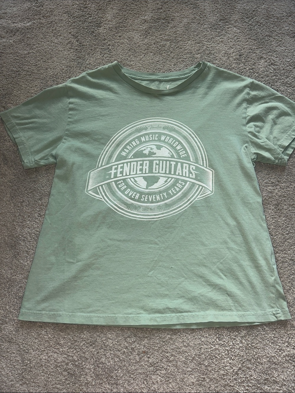 Lucky Brand Mint Green Tee with White Fender Logo